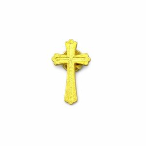 Gold Cross Lapel Pins for Kids (12) - Religious Accessory NEW